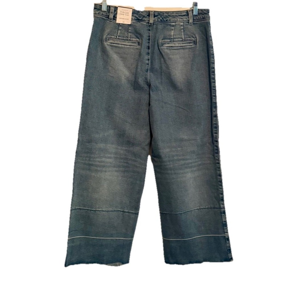 Talbots Wide Leg Crop Jean Mattituck Wash Blue Stretch Denim Size 10 NEW Cotton - Picture 3 of 10